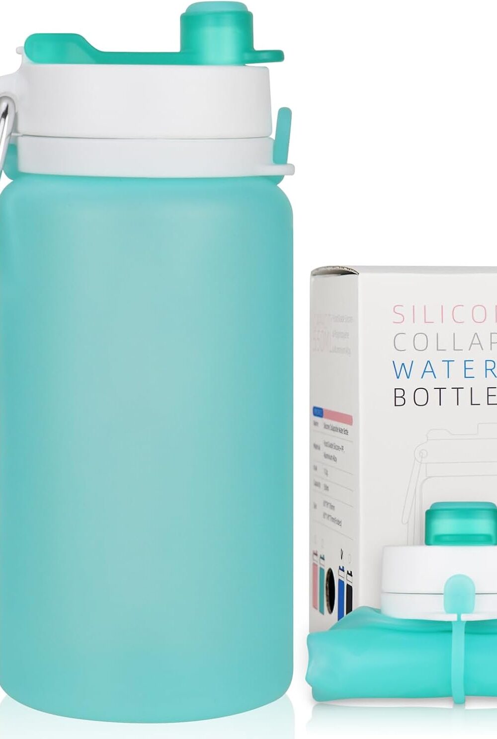 PLTCAT Collapsible Water Bottles, 19oz Foldable Silicone Travel Bottles